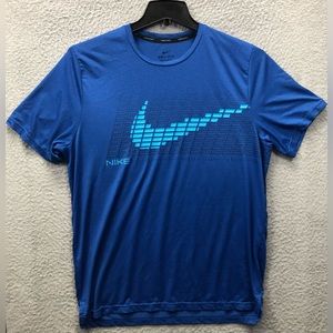 NIKE Pro Dri-Fit Standard Fit Training T-Shirt Men Medium Blue